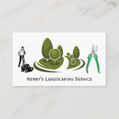 Carte De Visite Gardener avec tondeuse | Paysage (Devant)