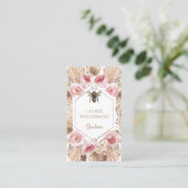 Carte De Visite Gardener Boho Blush Rose Floral Or (Debout devant)