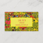 Carte De Visite Gardener des fleurs sauvages de pavots modernes co (Devant)