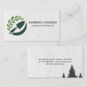 Carte De Visite Gardener Logo | Landscaping | Trees (Devant / Derrière)