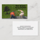 Carte De Visite Gardener Mowing Lawn | Tree Logo (Devant / Derrière)