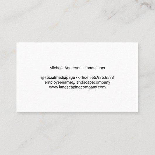 Carte De Visite Gardener | Outils de paysage (Dos)