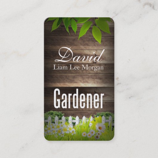 Carte De Visite Gardener / Paysage / Services de pelouse (Devant)