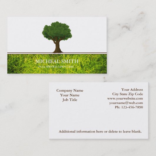 Carte De Visite Gardener paysager (Devant / Derrière)