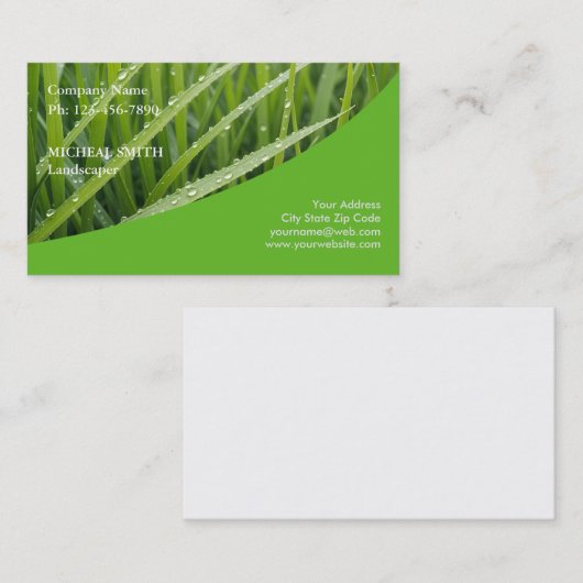Carte De Visite Gardener paysager (Devant / Derrière)