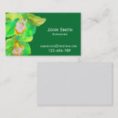 Carte De Visite Gardener service design moderne avec orchidée (Devant / Derrière)