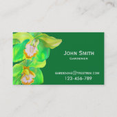 Carte De Visite Gardener service design moderne avec orchidée (Devant)