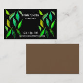 Carte De Visite Gardener service design moderne feuille (Devant / Derrière)