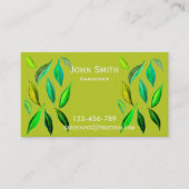 Carte De Visite Gardener service design moderne feuille (Devant)