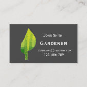 Carte De Visite Gardener service design moderne feuille (Devant)