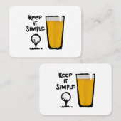 Carte De Visite Garder Il Simples Funny Golf Bière (Devant / Derrière)