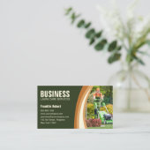 Carte De Visite Garderie Brown verte de gazon Biege (Debout devant)