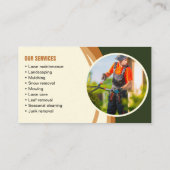 Carte De Visite Garderie Brown verte de gazon Biege (Dos)