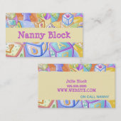 Carte De Visite Garderie de garde d'enfants Babysitter (Devant / Derrière)
