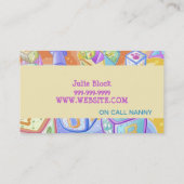 Carte De Visite Garderie de garde d'enfants Babysitter (Dos)
