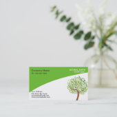 Carte De Visite Garderie de jardin d'arbre vert et paysage (Debout devant)