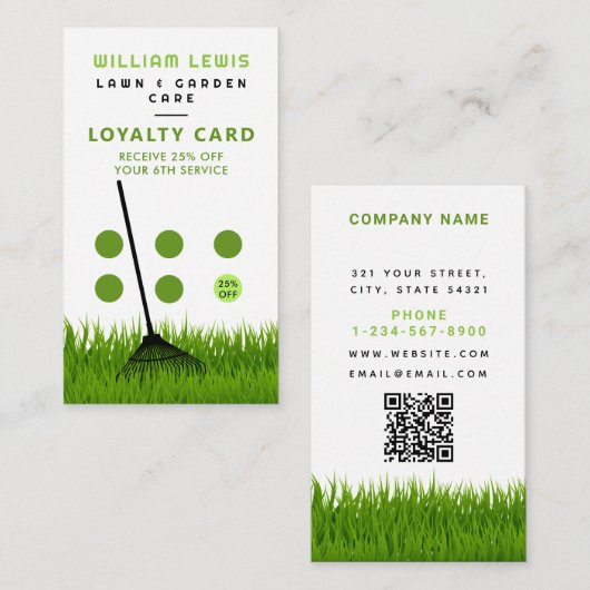 Carte De Visite Garderie de jardin Loyauté du gâteau d'herbe moder (Devant / Derrière)