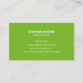 Carte De Visite Garderie de la pelouse noire verte (Dos)