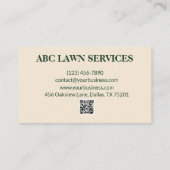 Carte De Visite Garderie de pelouse des Lames vertes (Dos)