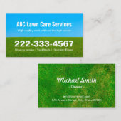 Carte De Visite Garderie de pelouse Green Field Herbe Blue Sky (Devant / Derrière)