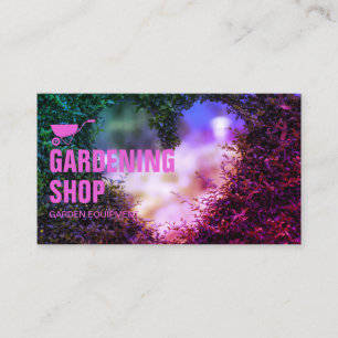 Carte De Visite Garderie de pelouse rose Jardin Moulage de mur d'h