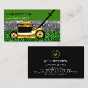 Carte De Visite Garderie de pelouse Service de coupe d'herbe Arbre