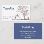 Carte De Visite Garderie Enfants Nature - Bleu - Direct 2 (Devant / Derrière)