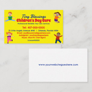 Carte De Visite Garderie garderie Services de garde d'enfants