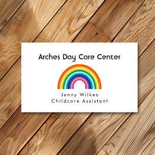 Carte De Visite Garderie minimaliste Rainbow