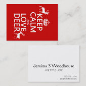 Carte De Visite Gardez le calme et aimez les cerfs communs (toute (Devant / Derrière)