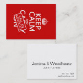 Carte De Visite Gardez le calme et appelez un avocat (dans toute (Devant / Derrière)