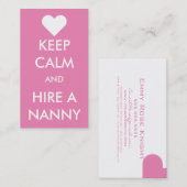 Carte De Visite Gardez le calme et engagez une bonne d'enfants (Devant / Derrière)