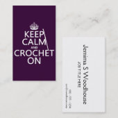 Carte De Visite Gardez le calme et faites du crochet dessus (Devant / Derrière)