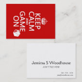 Carte De Visite Gardez le calme et le jeu dessus - des matrices - (Devant / Derrière)