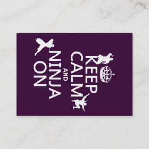 Carte De Visite Gardez le calme et le Ninja sur (dans toute