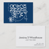 Carte De Visite Gardez le calme et l'éditez sur (dans toute (Devant / Derrière)