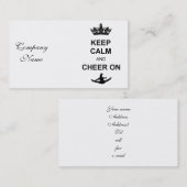 Carte De Visite Gardez le calme et l'encouragez dessus (Devant / Derrière)