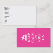 Carte De Visite Gardez le calme et montez sur (le rose) (Devant / Derrière)