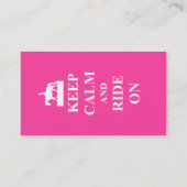 Carte De Visite Gardez le calme et montez sur (le rose) (Dos)