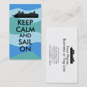 Carte De Visite Gardez le calme et naviguez sur la coutume de (Devant / Derrière)