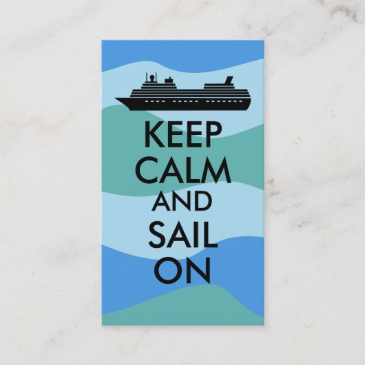 Carte De Visite Gardez le calme et naviguez sur la coutume de (Devant)