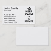 Carte De Visite Gardez le calme que je suis un serveur (Devant / Derrière)