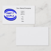Carte De Visite Gardez-le simple (Devant / Derrière)