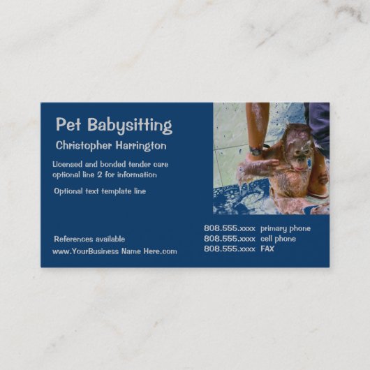 Carte De Visite Gardien animal (Devant)