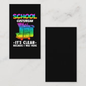 Carte De Visite Gardien de l'école de nettoyage drôle (Devant / Derrière)