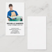 Carte De Visite Gardien de maison avec fournitures de nettoyage (Devant / Derrière)