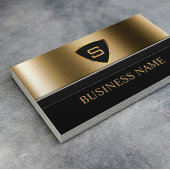 Carte De Visite Gardien de sécurité Gold Shield Monogramme moderne