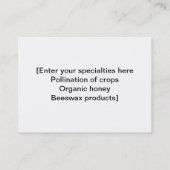 Carte de visite - Gardien des abeilles (Dos)