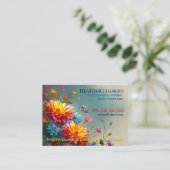 Carte De Visite Gardien professionnel joyeux floral certifié (Debout devant)