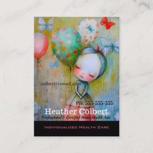 Carte De Visite Gardienne Precious Butterfly Girl (Devant)